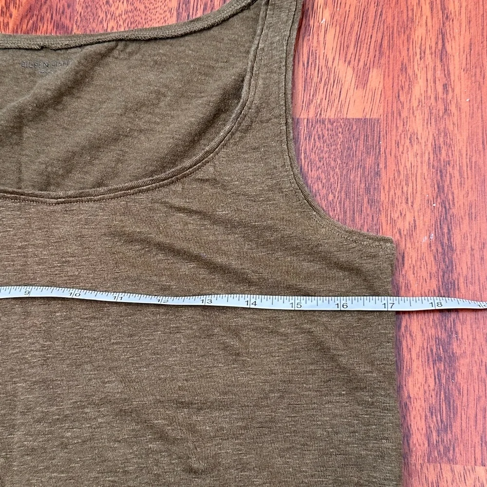 Eileen Fisher Earthy Brown  Organic Linen Tank Top - Picture 11 of 12